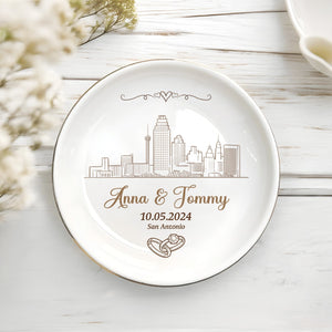 Couple - Our Wedding Day - Personalized Jewelry Dish