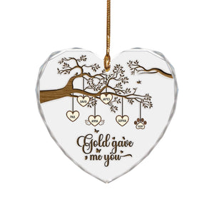 Family - Gold Gave Me You - Personalized Glass Ornament