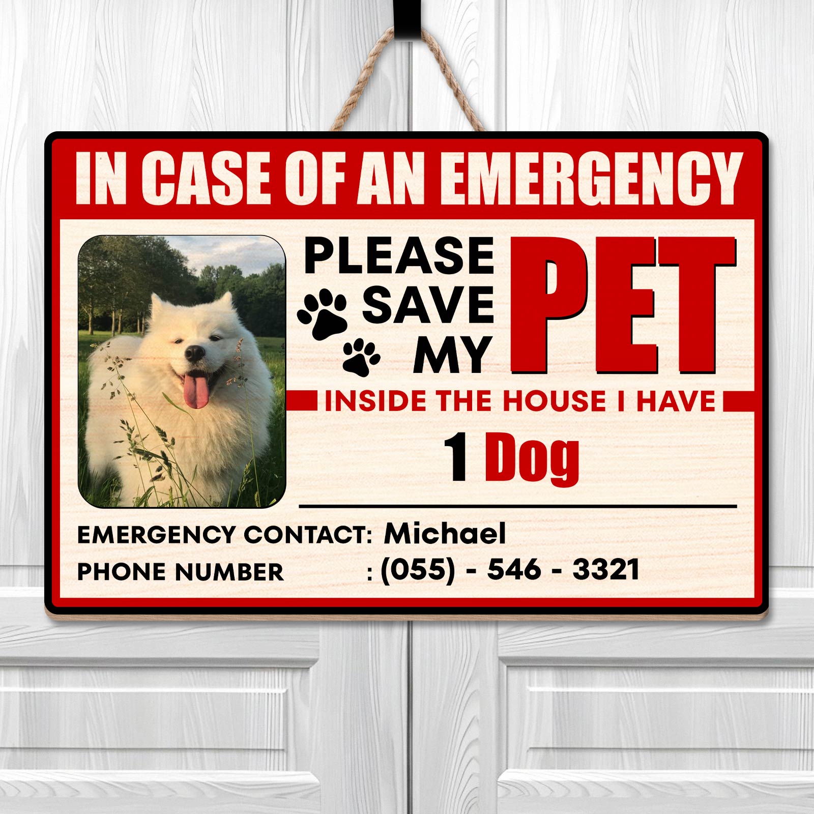 Pet Lover - Please Save Our Pets - Personalized Wooden Door Sign