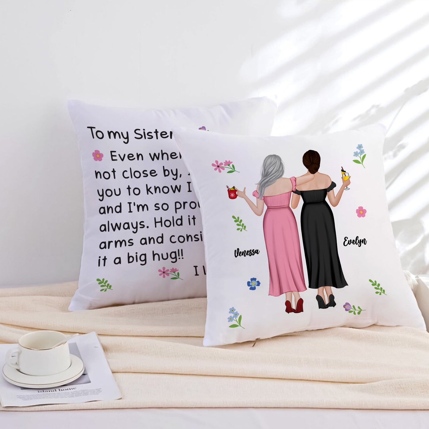 Sisters Gift From Sister - To My Bestie - Personalized Pillow