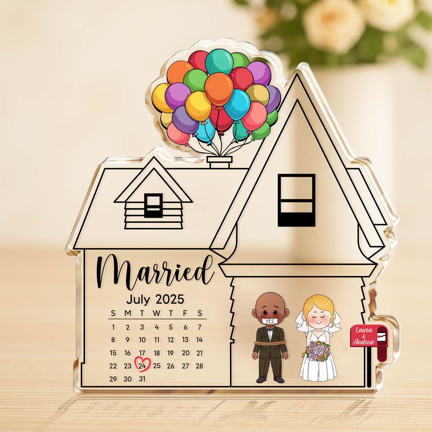 Couple Wedding Gift - Married Day - Personalized Acrylic Plaque