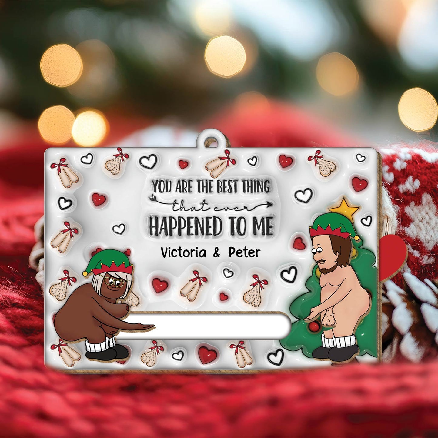 Couple - You Are the Best thing That Ever Happened To Me - Personalized Wooden Slider Card
