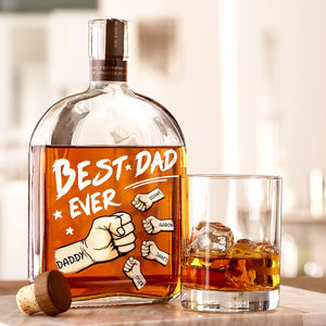 Father - Best Dad Ever - Personalized Whiskey Bottle
