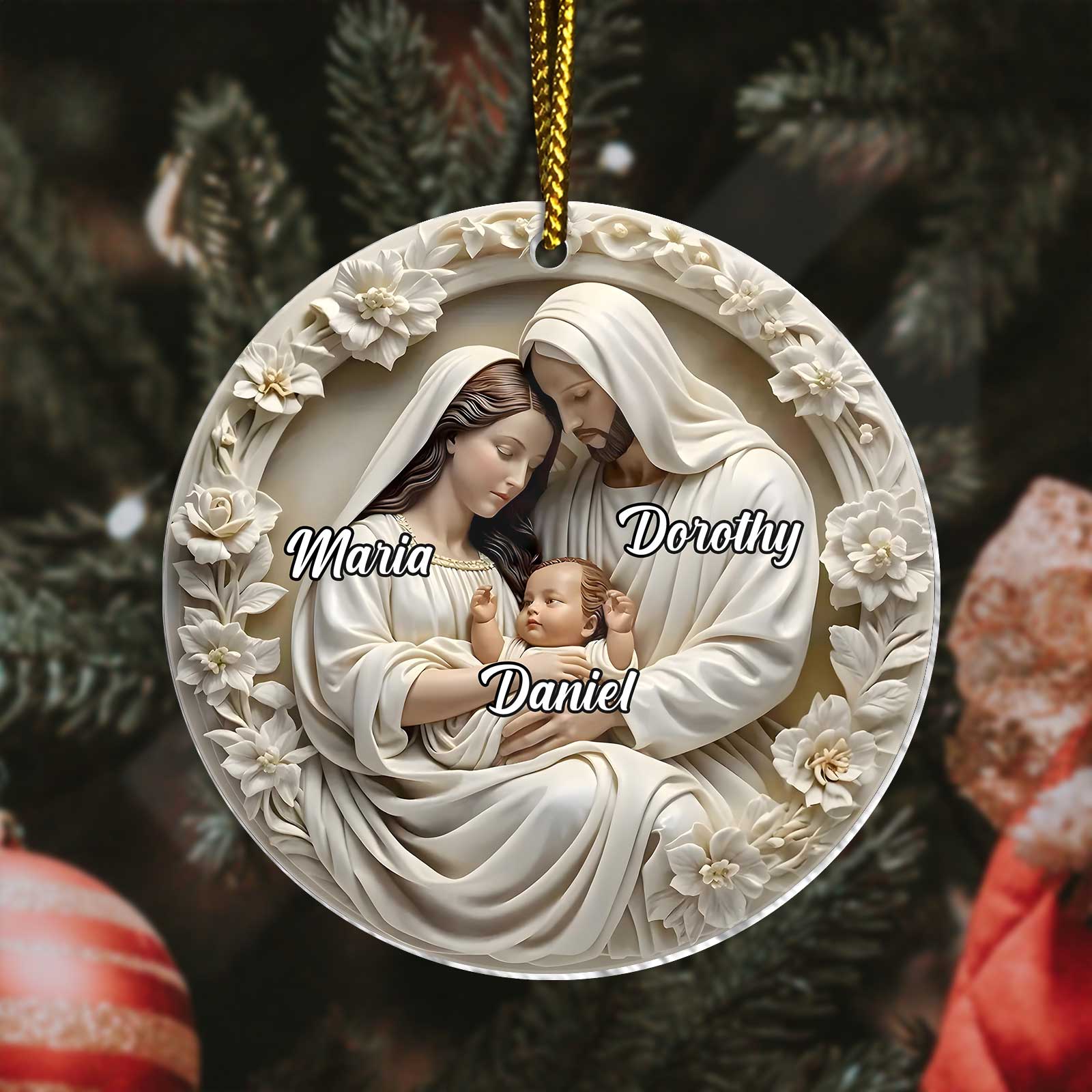 Family - Nativity Scene - Personalized Acrylic Ornament