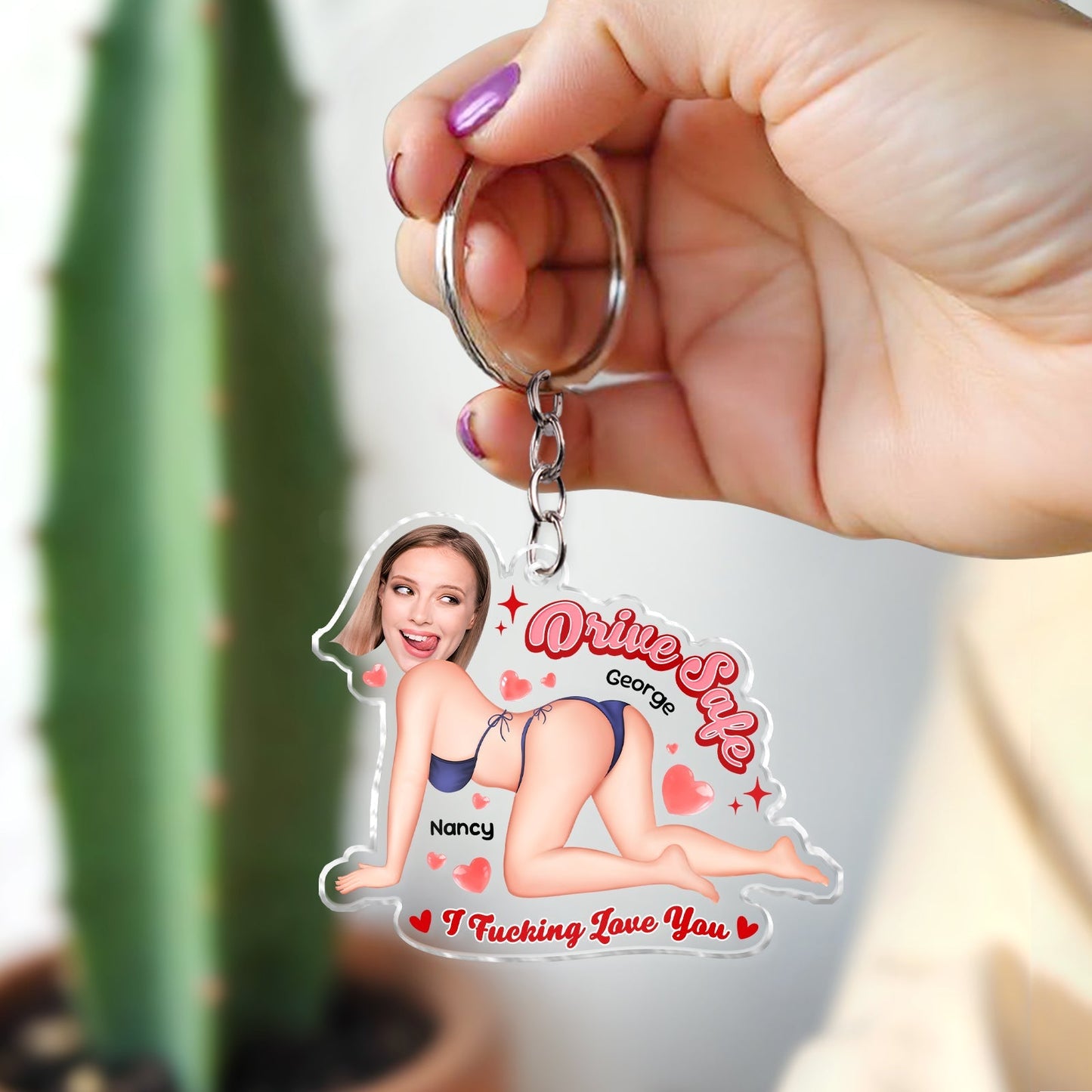 Couple - Drive Safe, I F*cking Love You - Personalized Acrylic Keychain