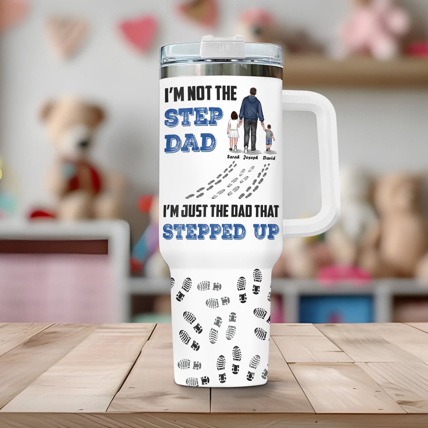 Father - I'm Not The Step Dad - Personalized Tumbler With Straw
