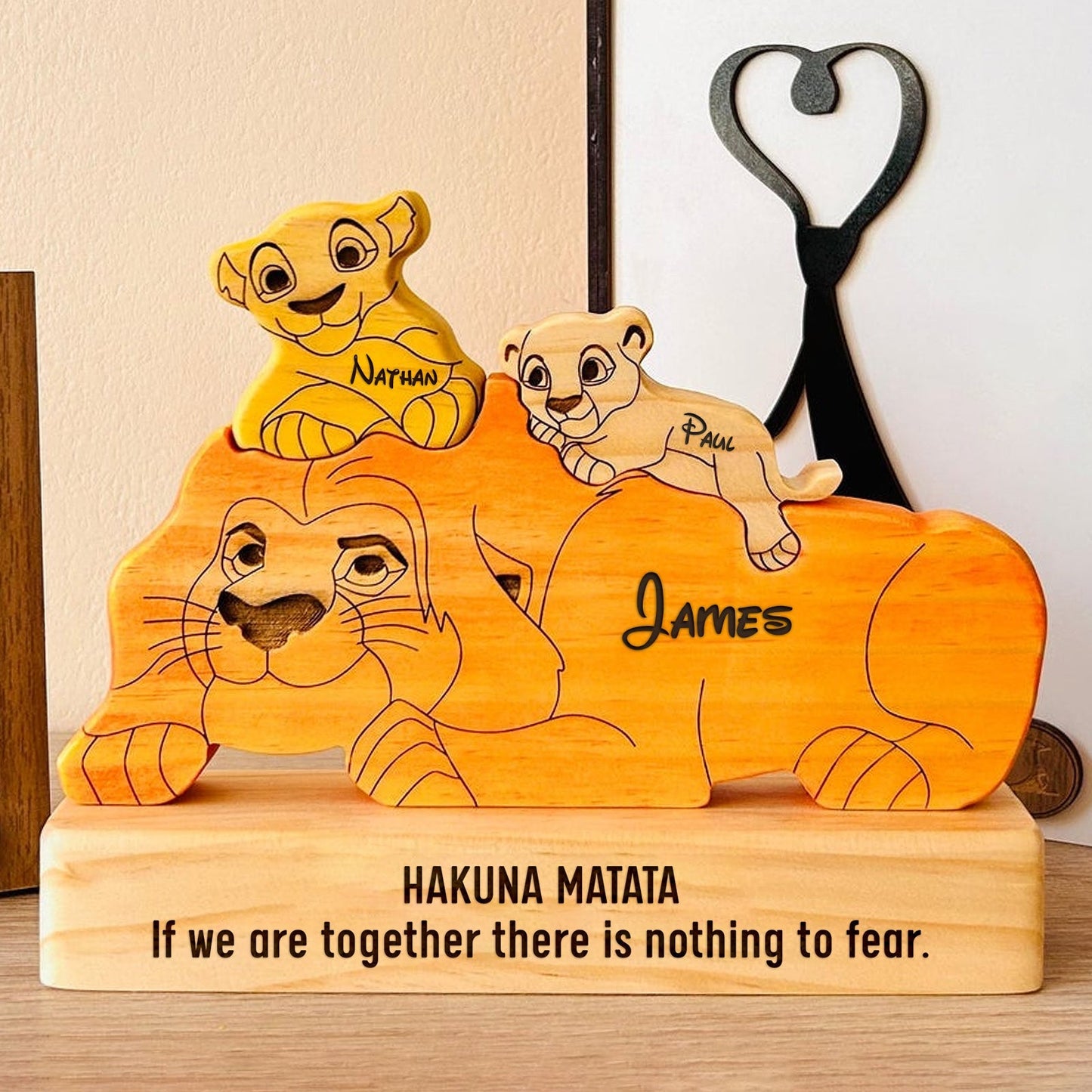 Father - Hakuna Matata - Personalized Wooden Puzzle