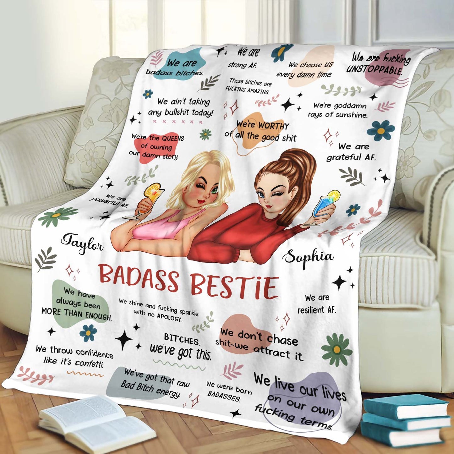 Besties - Badass Bestie - Personalized Blanket