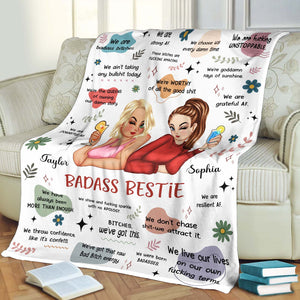 Besties - Badass Bestie - Personalized Blanket