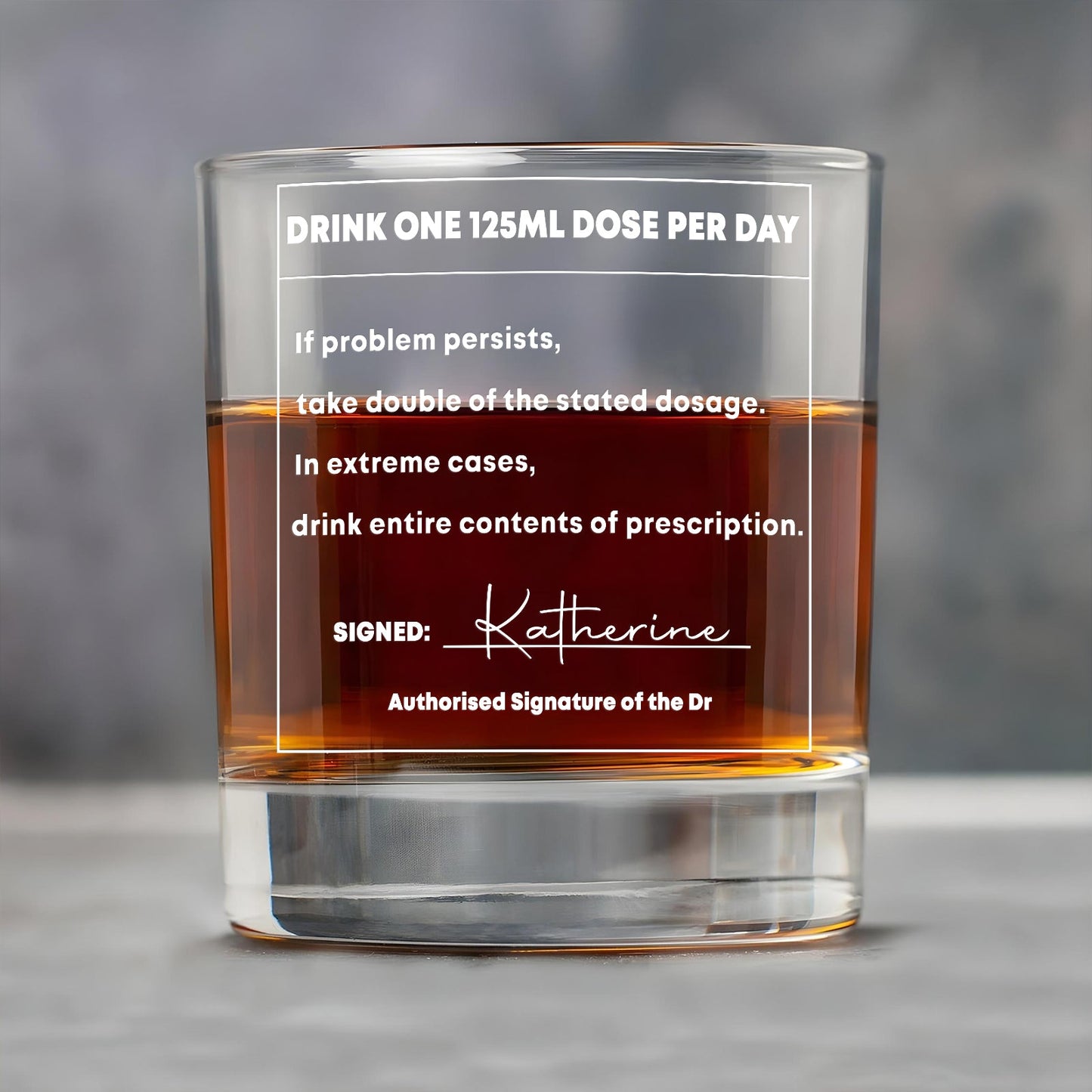 Gift For Besties or Coworkers - Drink One 40ml Dose Per Day - Personalized Wine Glass