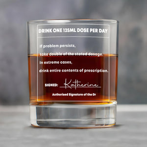 Gift For Besties or Coworkers - Drink One 40ml Dose Per Day - Personalized Wine Glass
