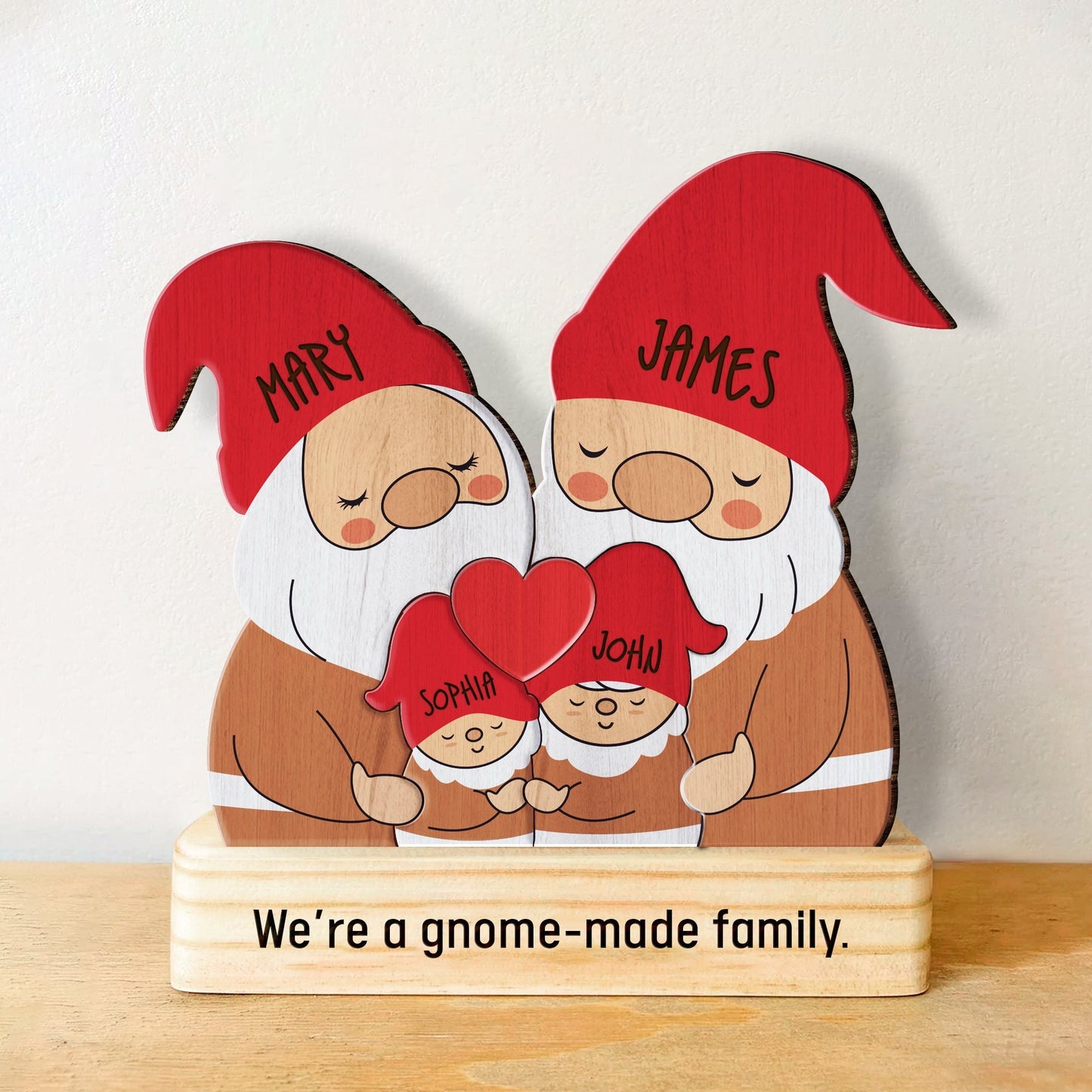 Family - Gnome Family - Personalized Wooden Puzzle