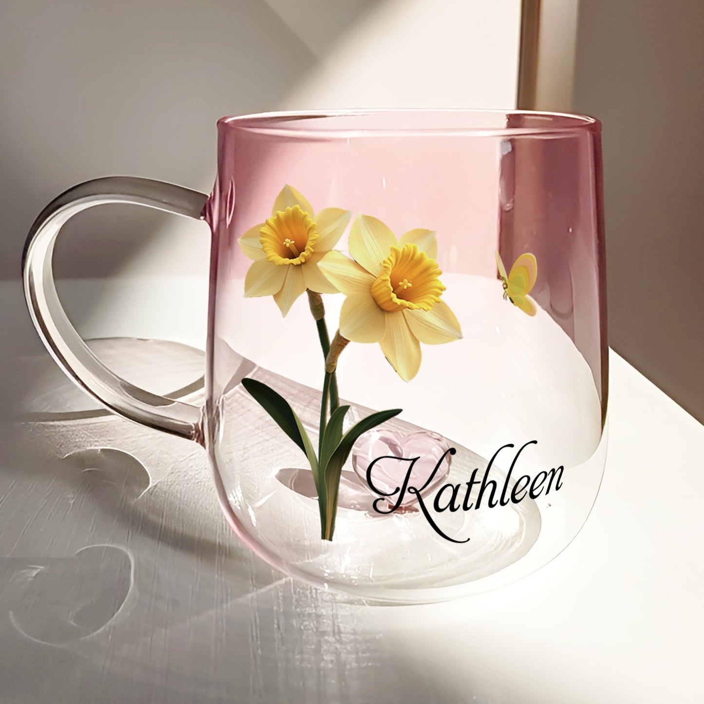 Bloom With Grace - Personalized Gradient Glass Mug