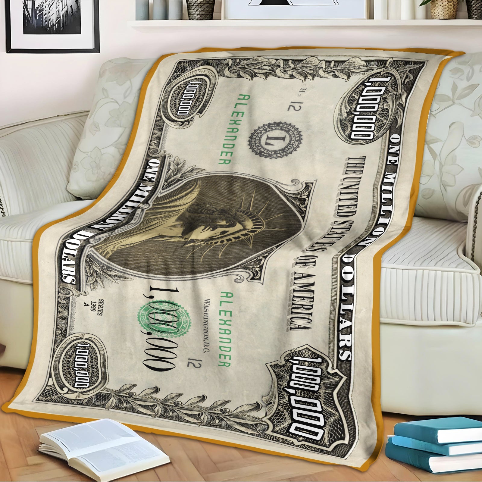 For Friend - Sleep Like A Millionaire - Personalized Dollar Blanket