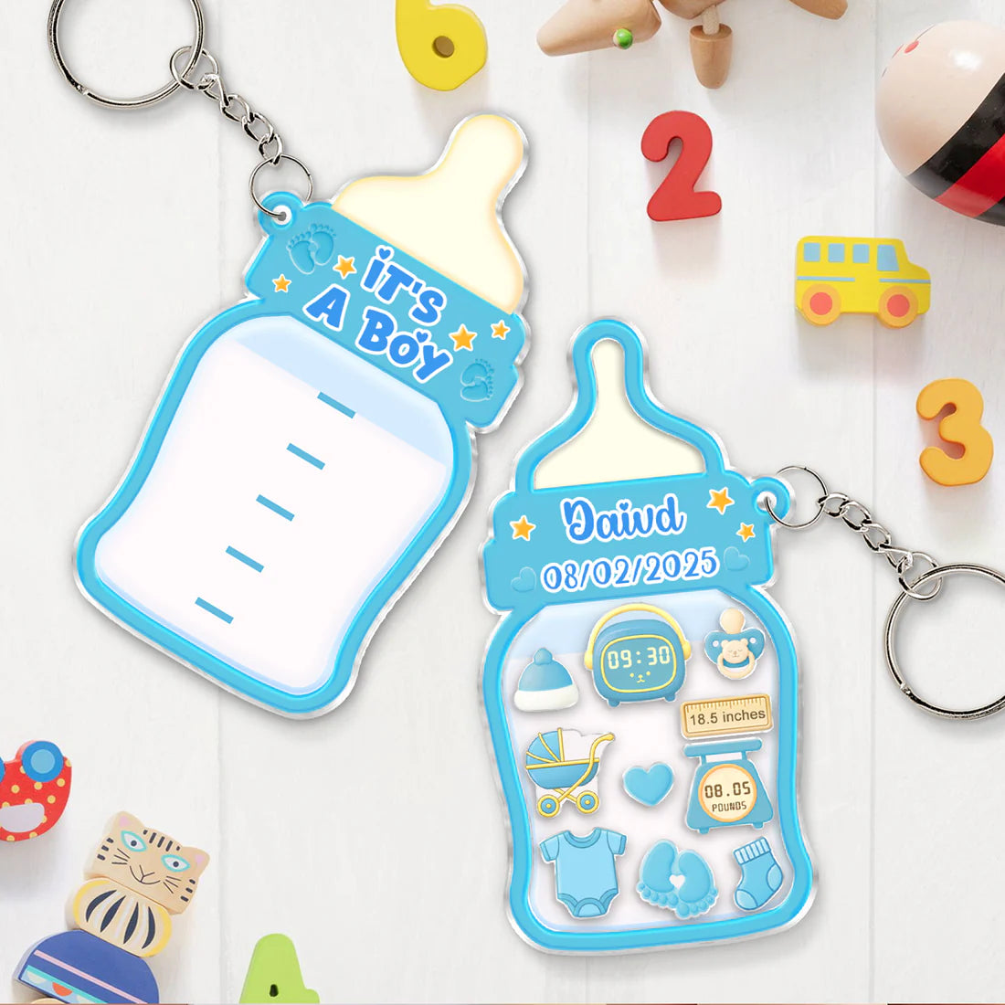 Family - It's A Girl/Boy - Personalized Shaking Keychain