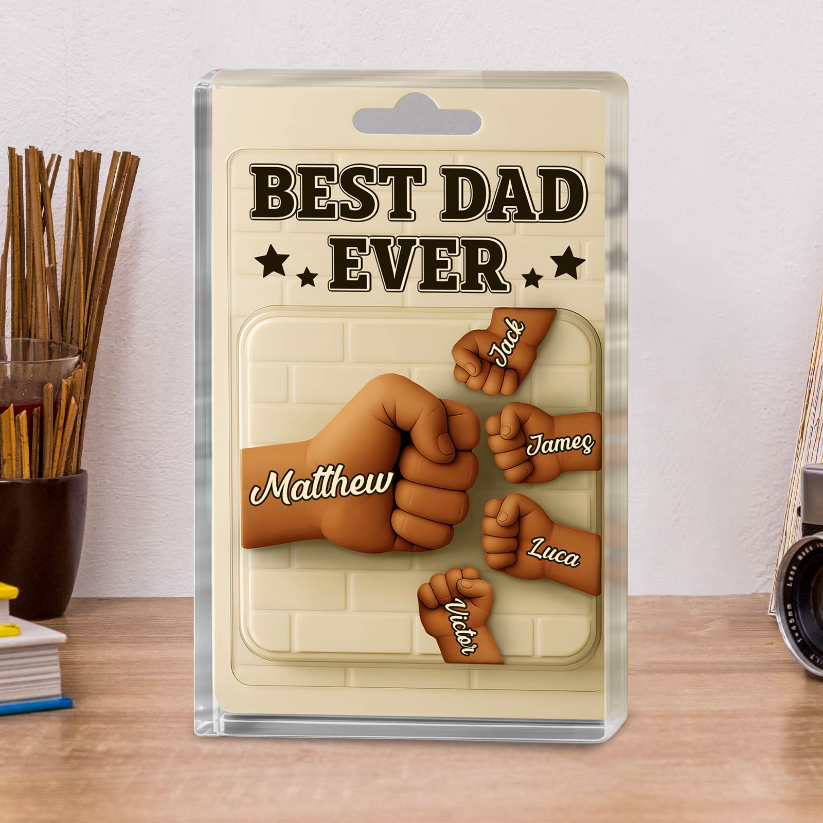 Family - Best Dad Ever - Plaque 3D Toy Packaging Acrylic