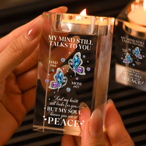 Family - Always On My Mind, Forever In My Heart - Personalized Crystal Candle Holder