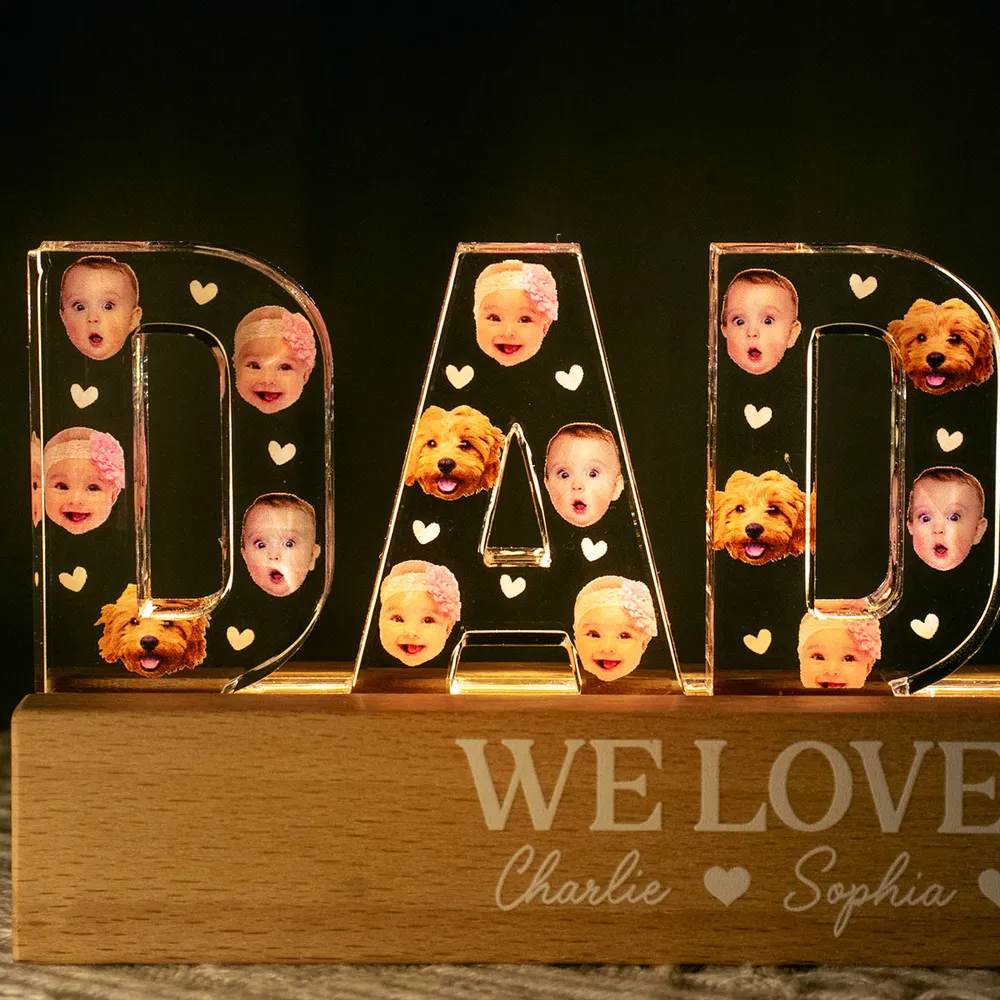 Father - Daddy We Love You - Personalized Photo LED Night Light