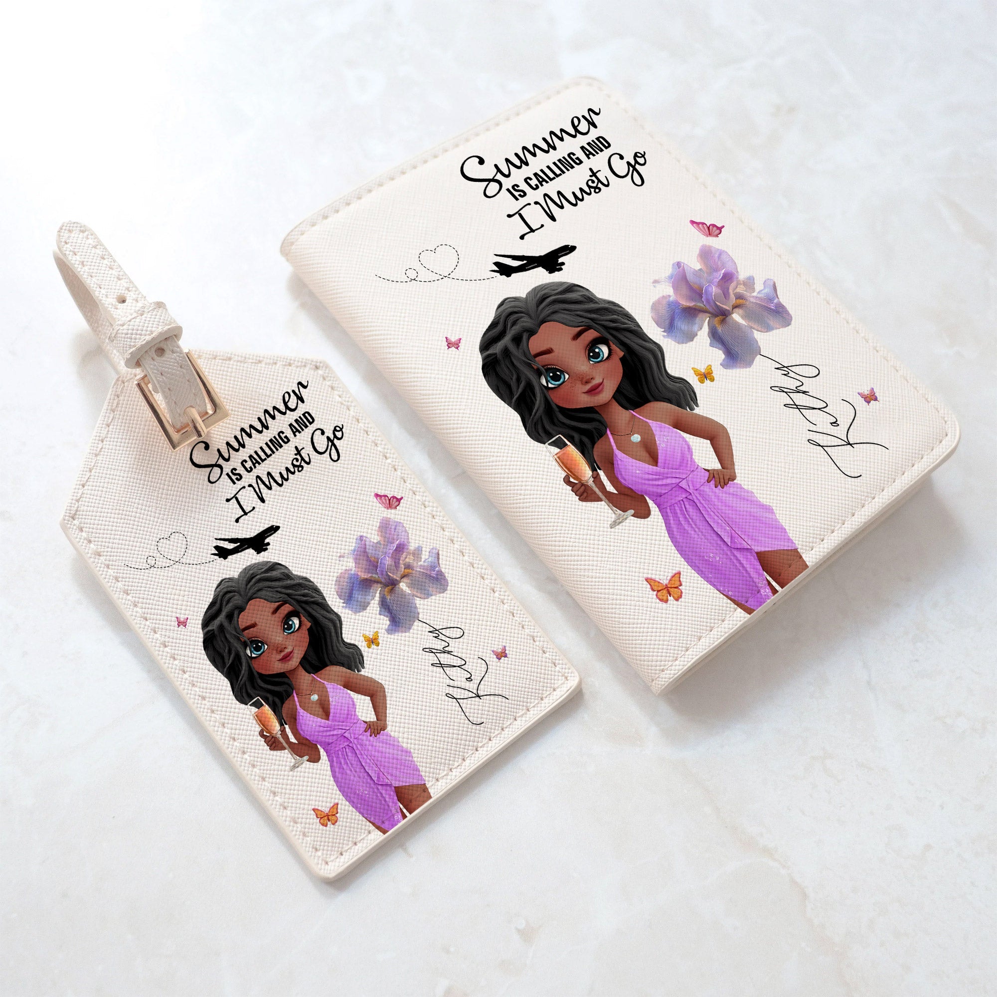 Travel Lovers - Just A Girl Who Loves Traveling - Personalized Luggage Tag & Passport Bag