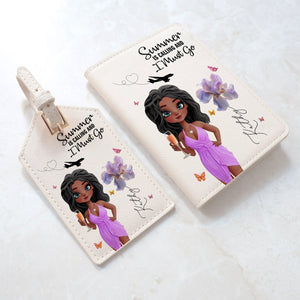 Travel Lovers - Just A Girl Who Loves Traveling - Personalized Luggage Tag & Passport Bag