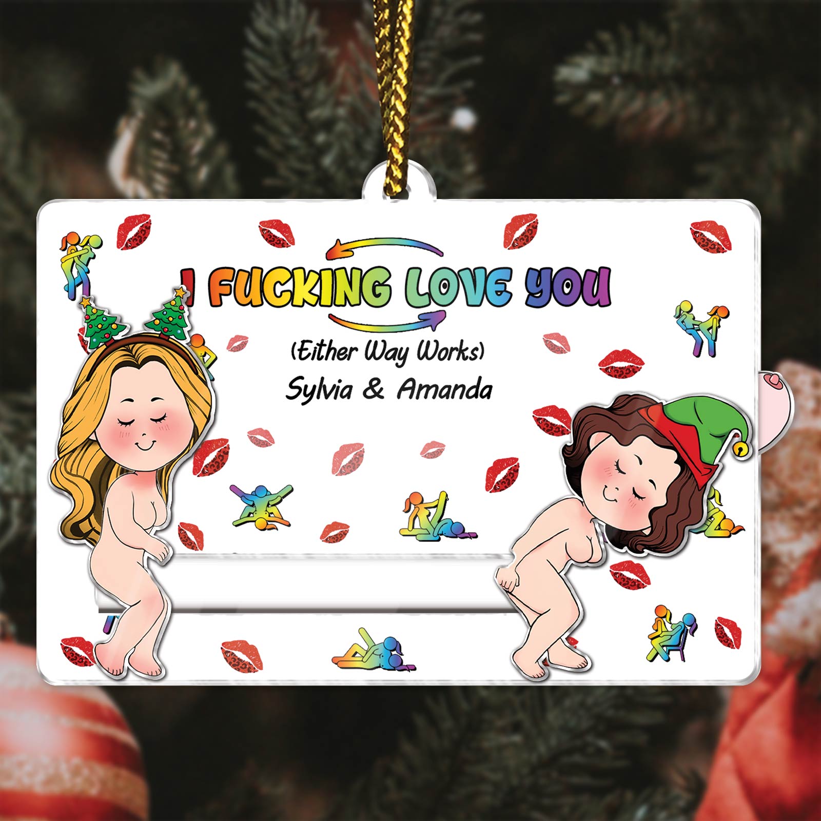 I F*cking Love You - Personalized Acrylic Slider Card for Couple