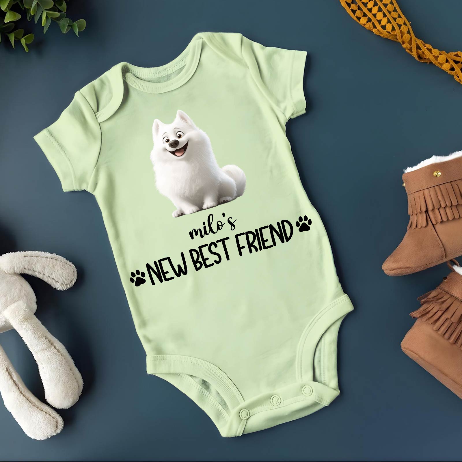 Pet Lovers - New Best Friend - Personalized Baby Onesie