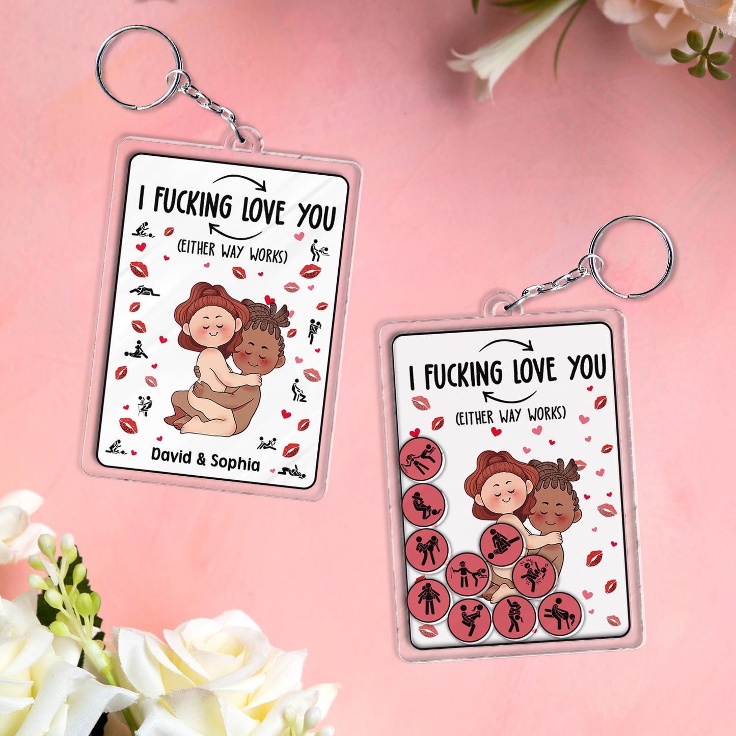 Couple - I F*cking Love You - Personalized Shaking Keychain