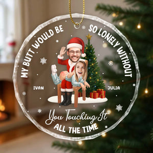 Personalized Couples Christmas Glass Ornament - Funny Custom Gift For Him Or Her