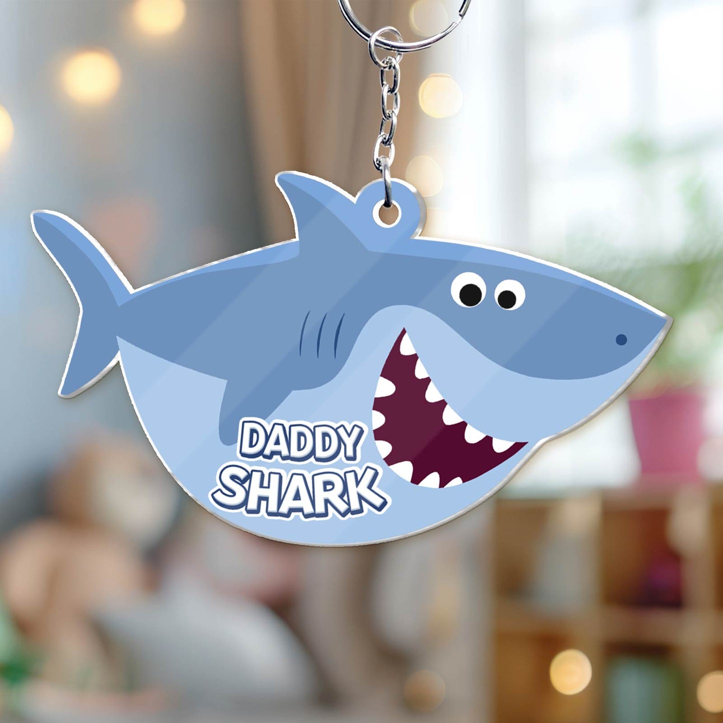 Father - Daddy/ Grandpa Shark - Personalized Acrylic Shaking Keychain