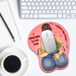 Couple - I Love Her Butt - Personalized 3D Mouse Pad