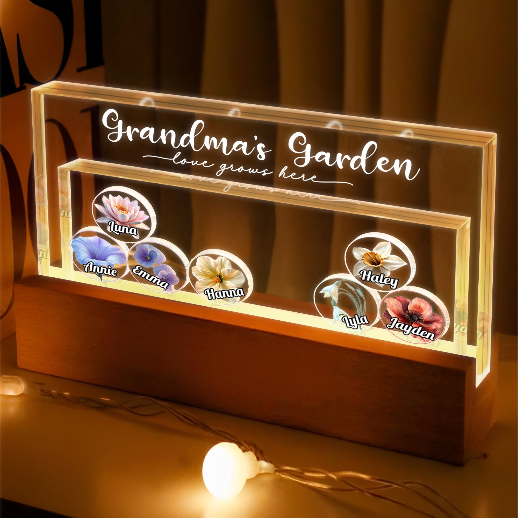 Family - Grandma‘s Garden - Personalized Shaking Night Light