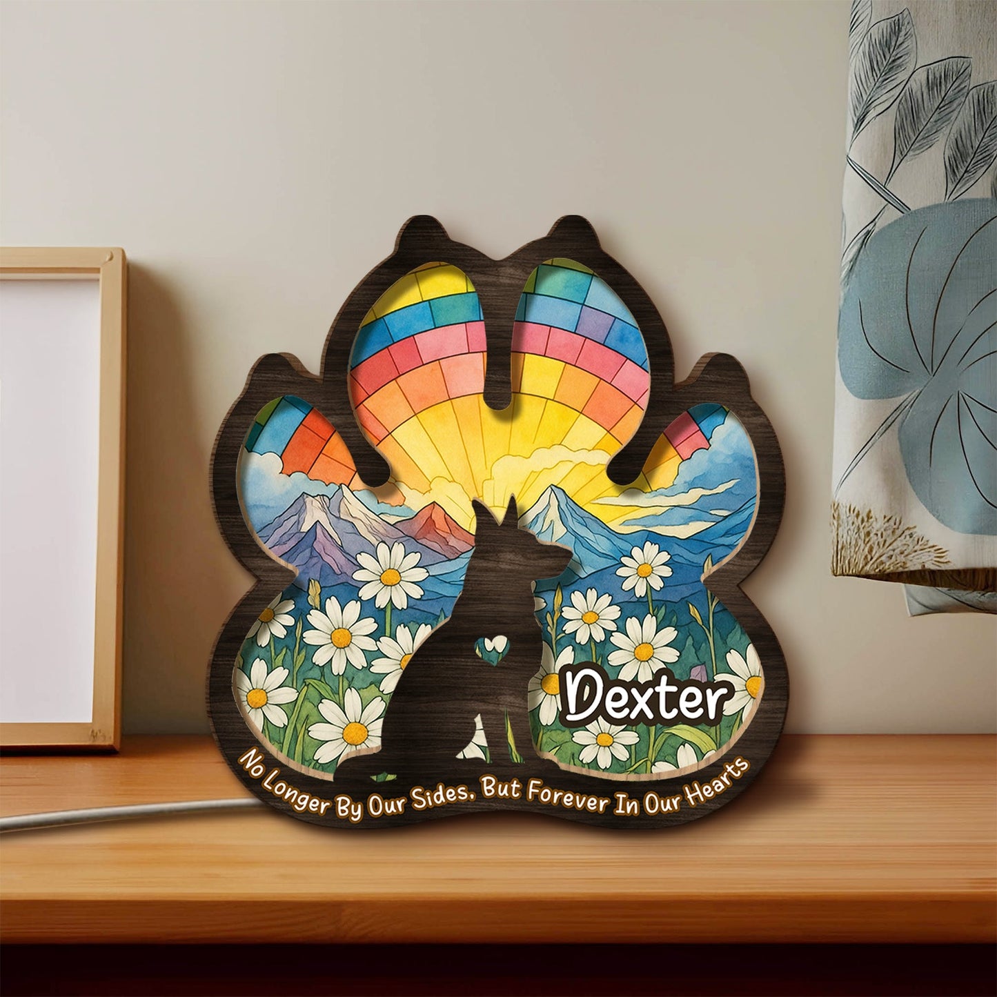 Pet Lover - You Were My Favorite Hello And My Hardest Goodbye - Personalized LED Light Wooden Plaque