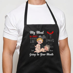 Couple - My Meat Is 100% Going In Your Mouth - Personalized Aprons