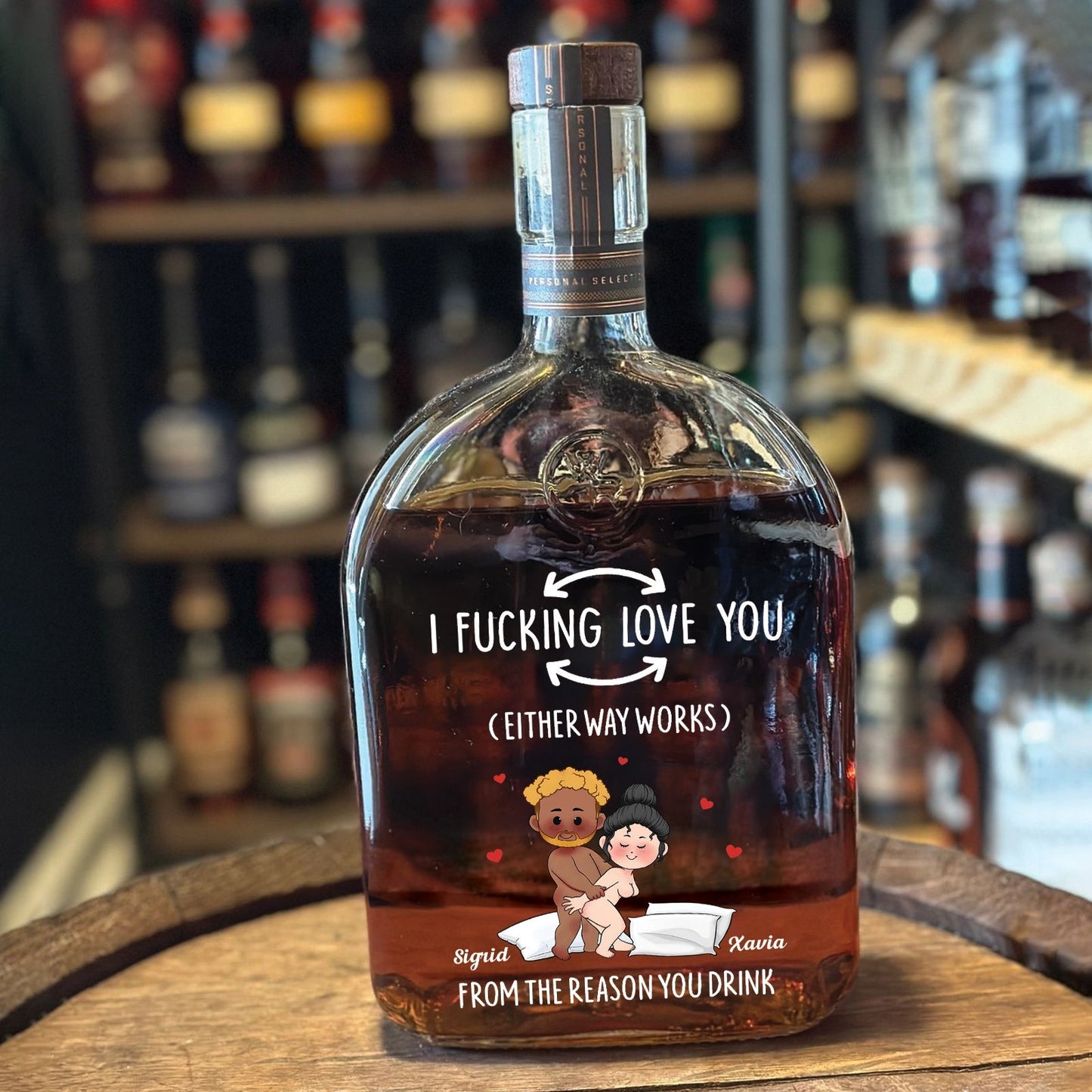 Couple - From The Reason You Drink - Personalized Whiskey Bottle