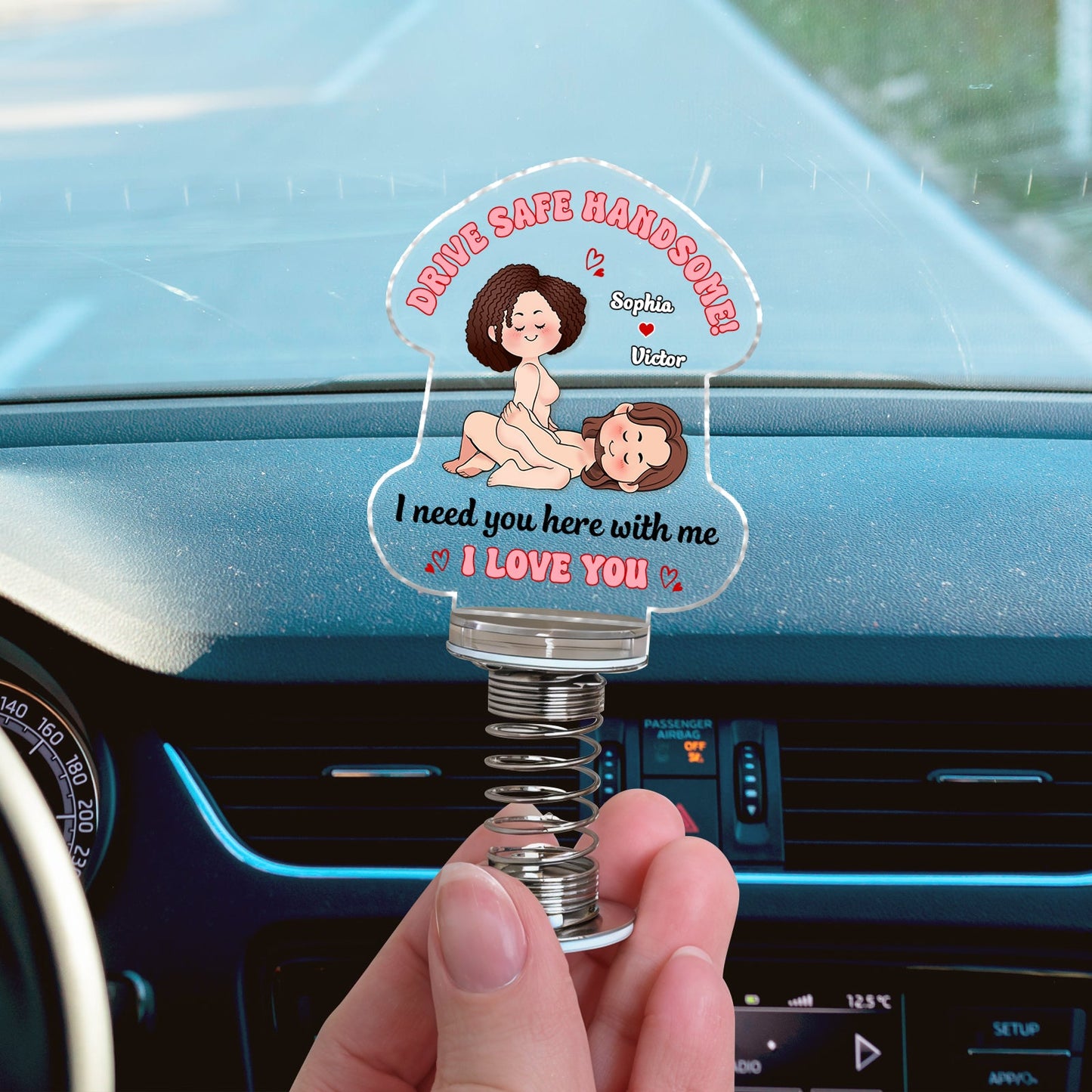 Couple - Drive Safe, Handsome - Personalized Acrylic Shaking Standee