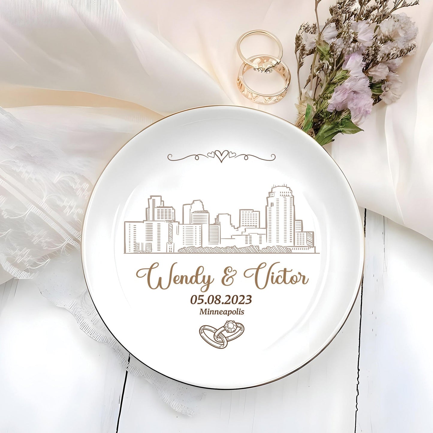 Couple - Our Wedding Day - Personalized Jewelry Dish