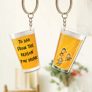 Father - To Dad From The Reason You Drink - Personalized Photo Acrylic Shaking Keychain