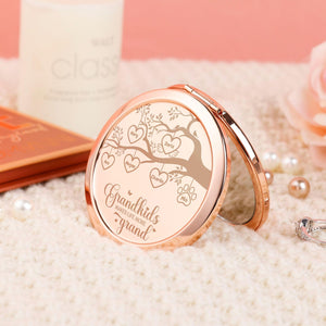 Family - Grandkids Make Life More Grand - Personalized Pocket Makeup Mirror