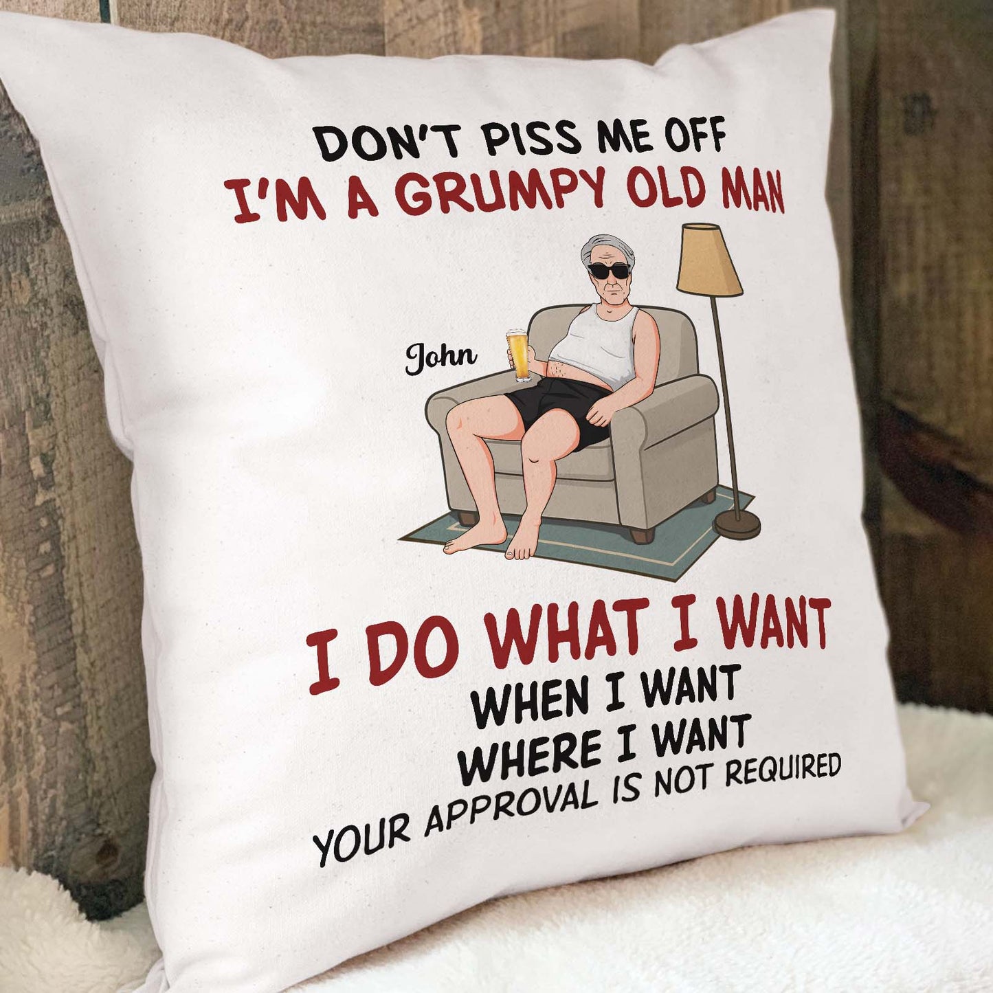 I'm A Grumpy Old Woman/ Man - Personalized Pillow