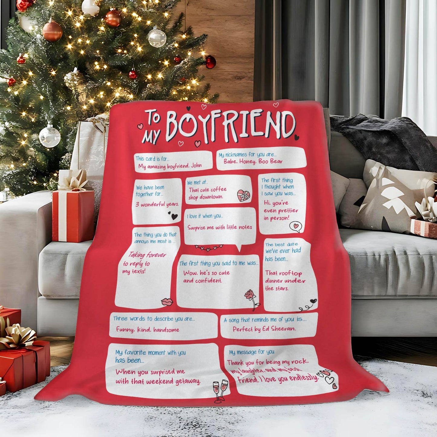 Couple - To My Boyfriend - Personalized Blanket