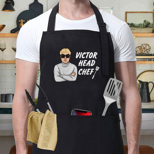 Father - Daddy Head Chef & Kid Sous Chef - Matching Personalized Aprons