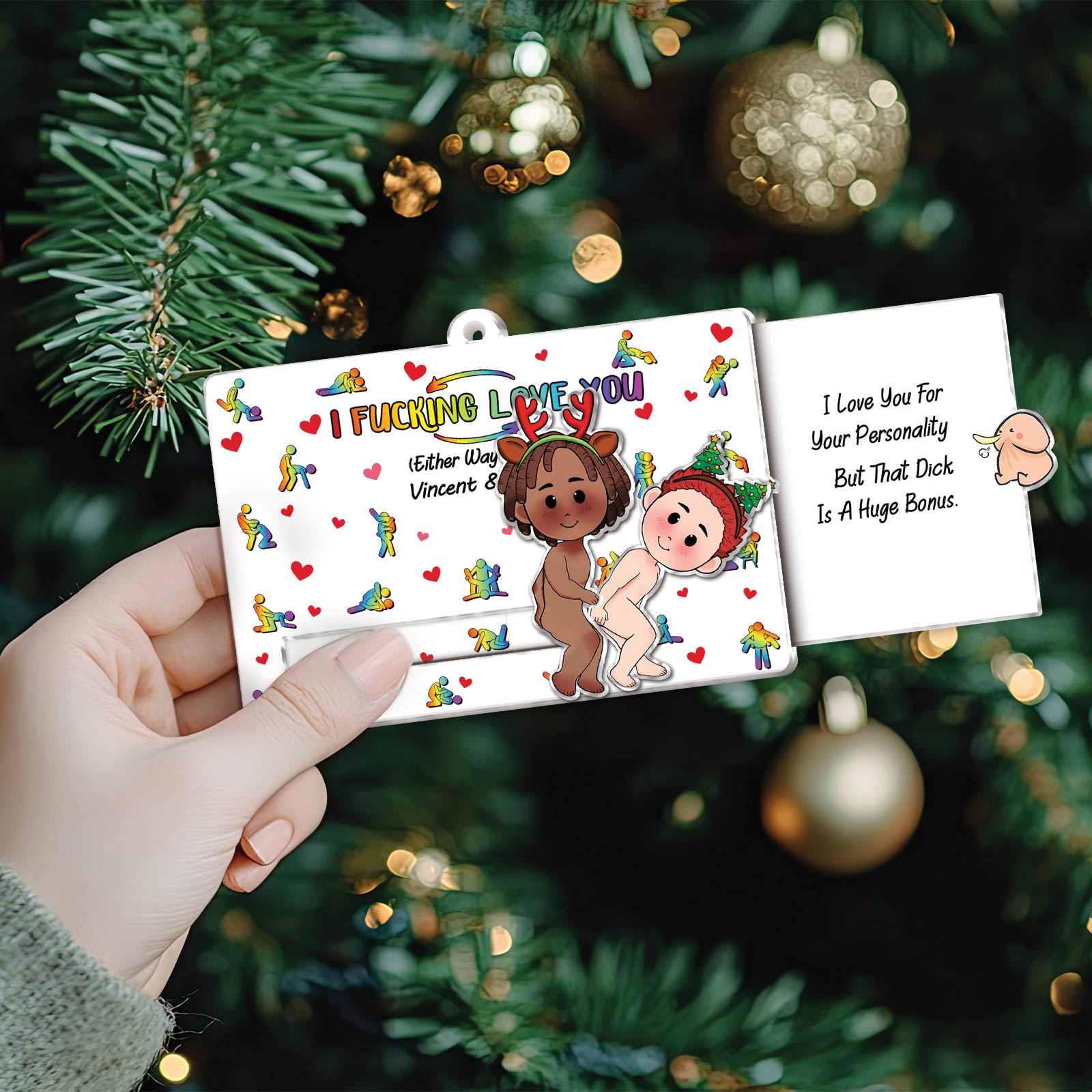 I F*cking Love You - Personalized Acrylic Slider Card for Couple