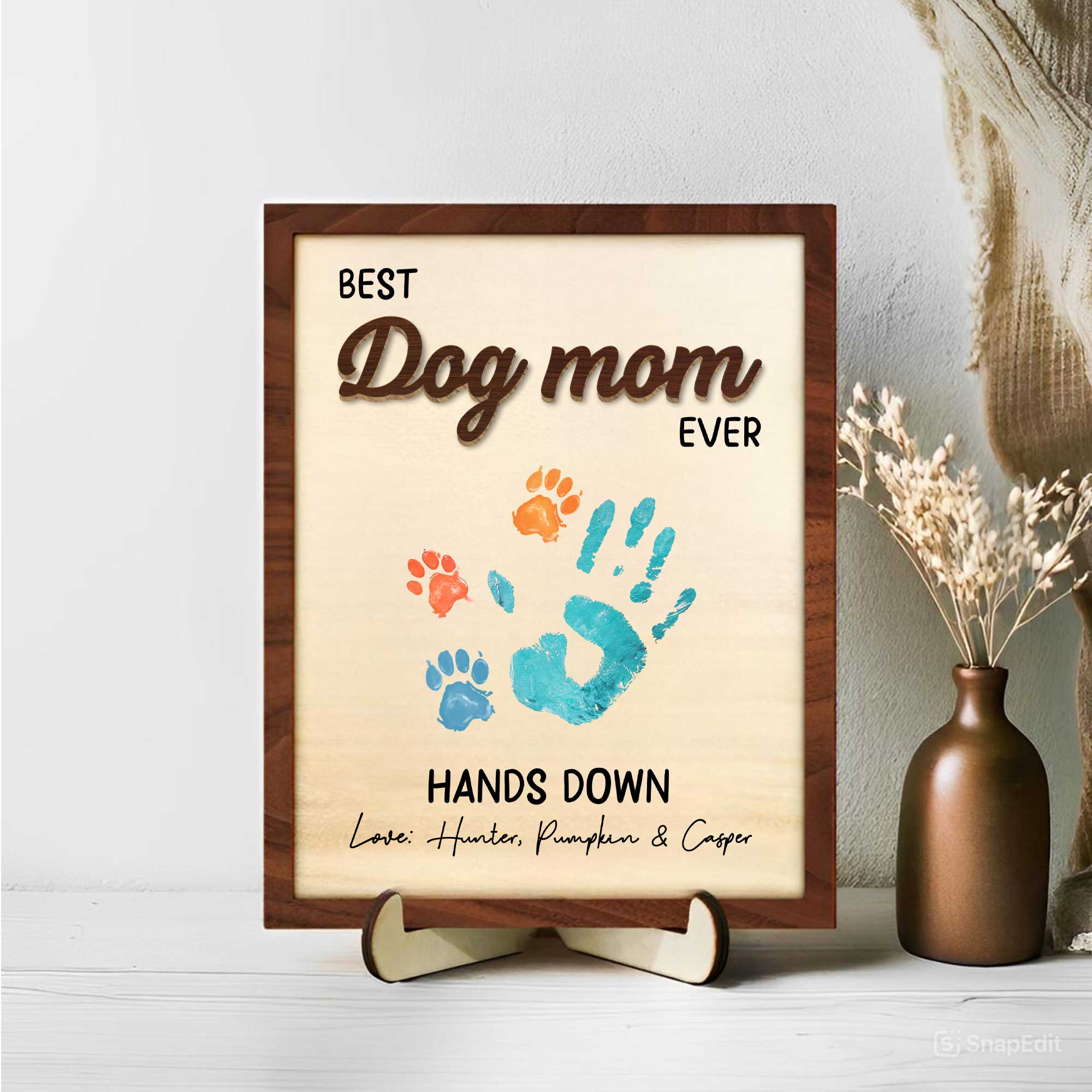 Pet Lover - Hands Down Sign - Personalized Wood Sign