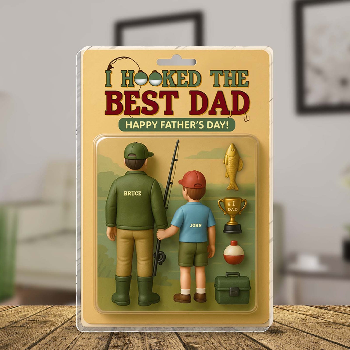 Father - I Hooked The Best Dad - Personalized Acrylic Plaque