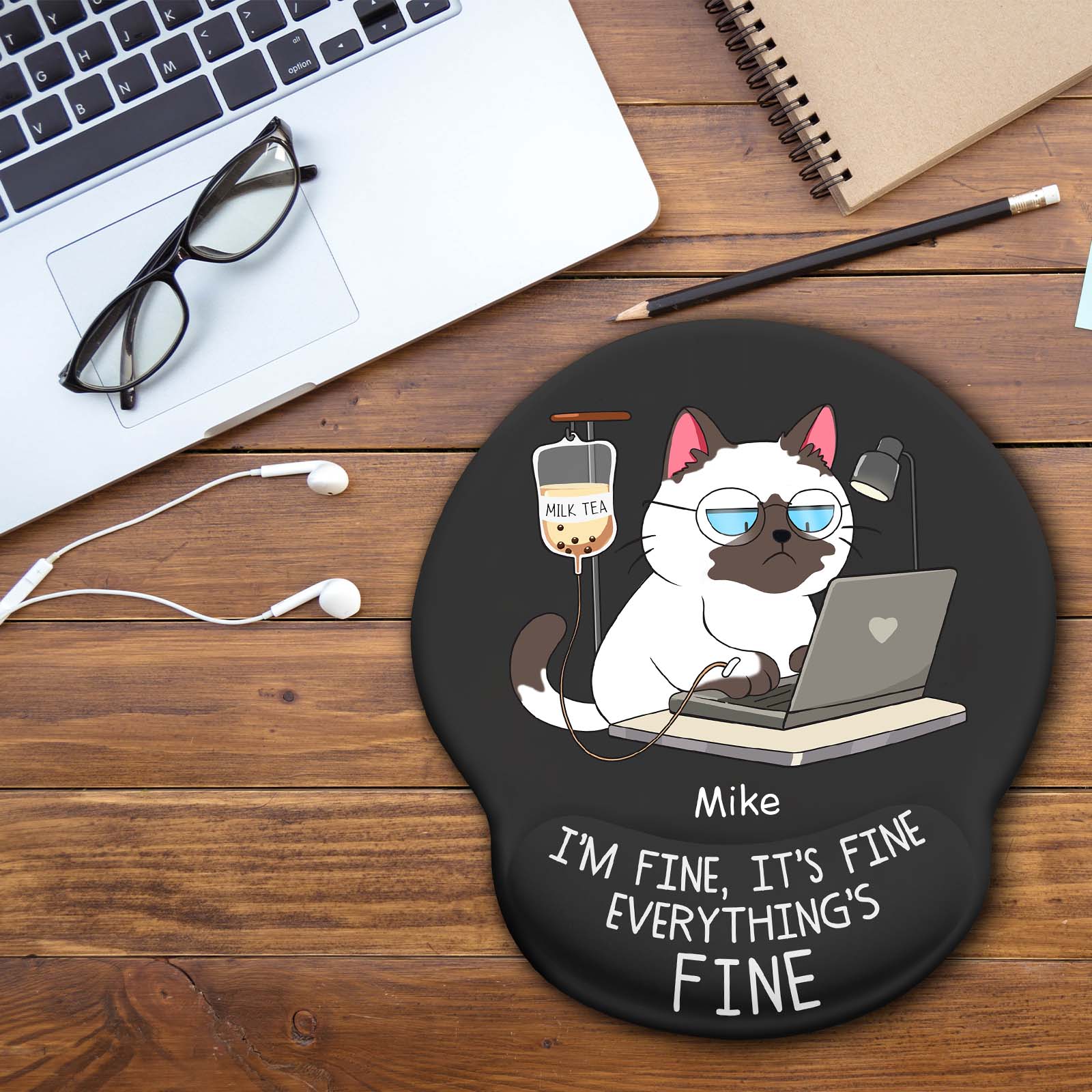 Pet Lover - I'm Fine, It's Fine Everything's Fine - Personalized Mouse Pad