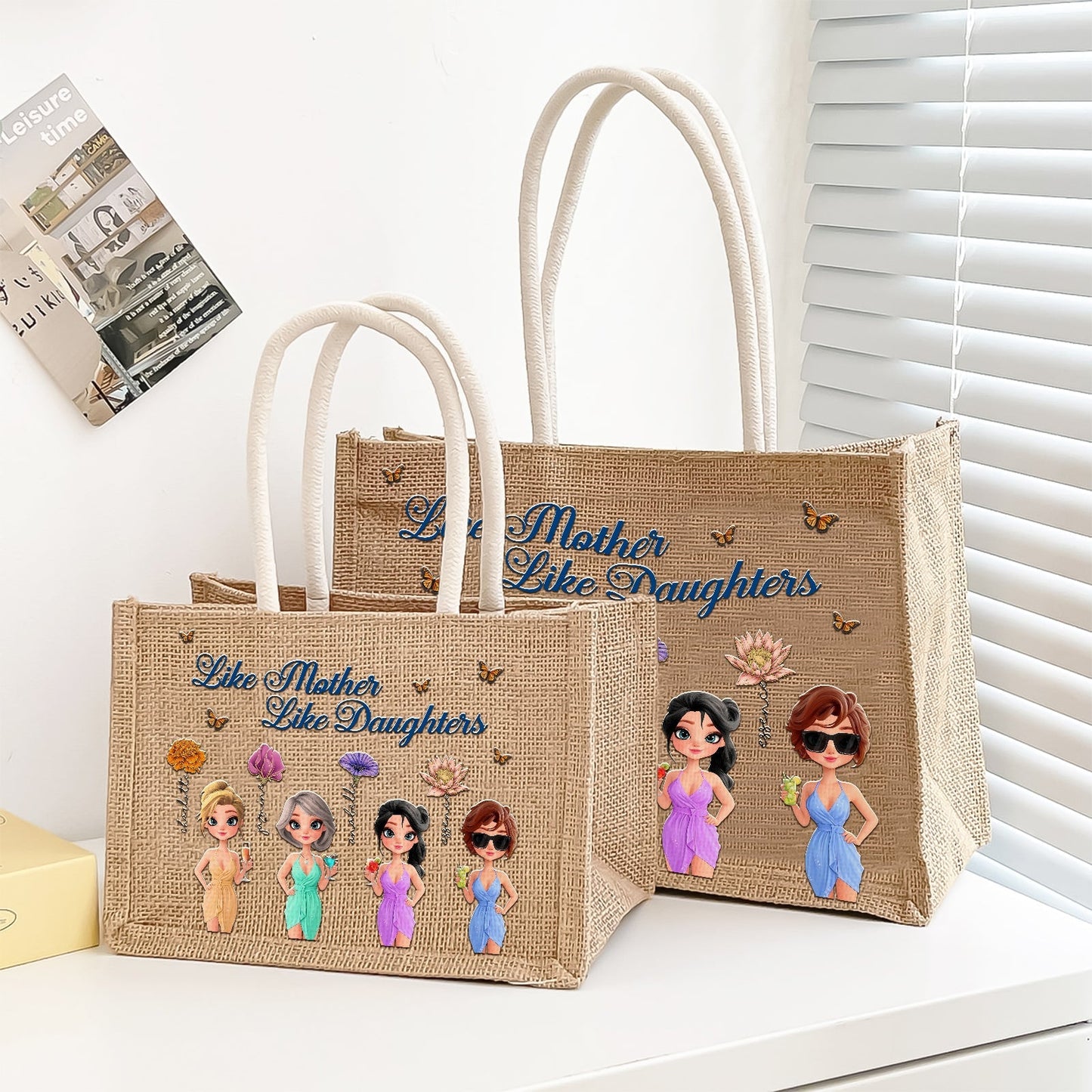 Mother - Like Mother Like Daughter - Personalized Jute Tote Bag