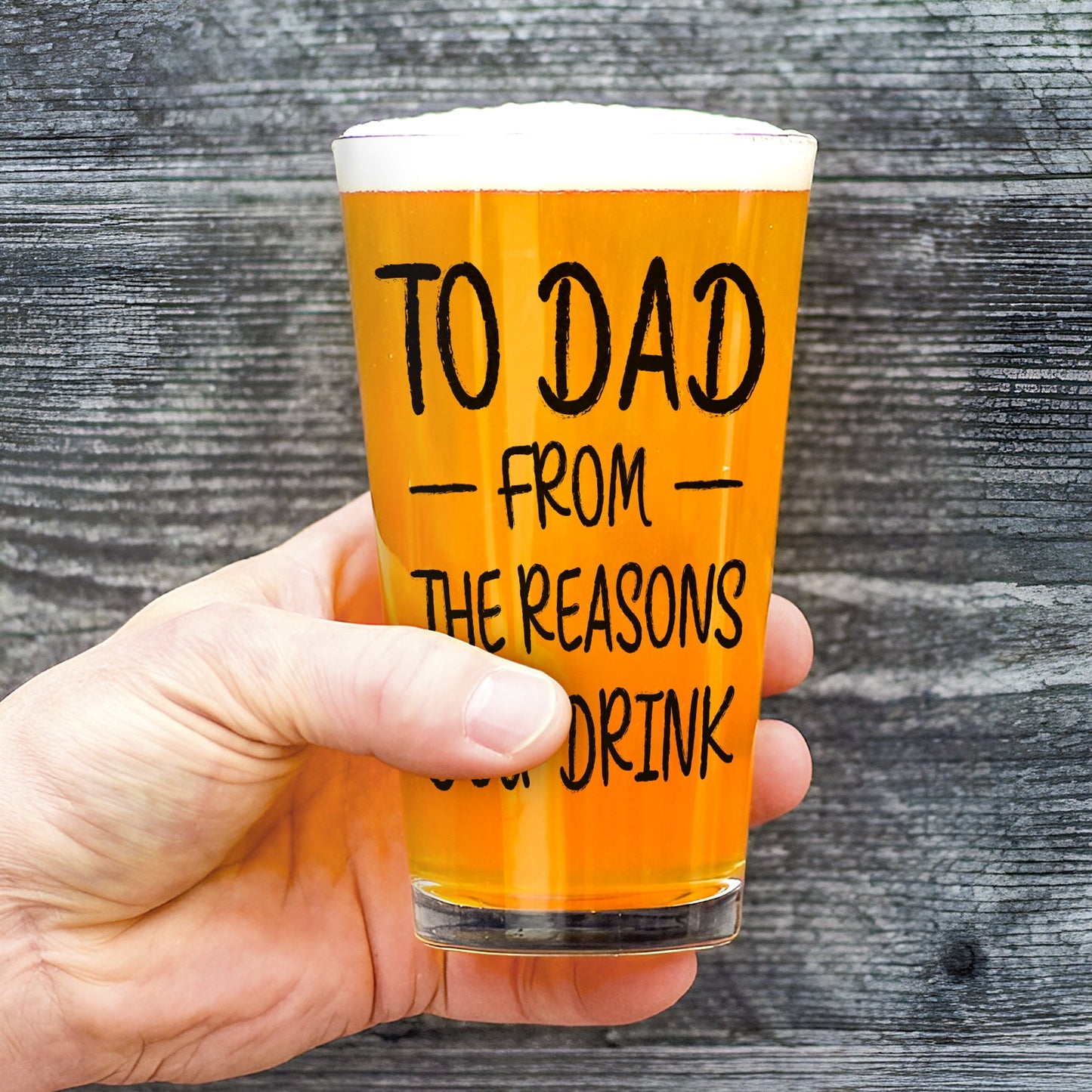 Father - To Dad From The Reason You Drink - Personalized Beer Glass
