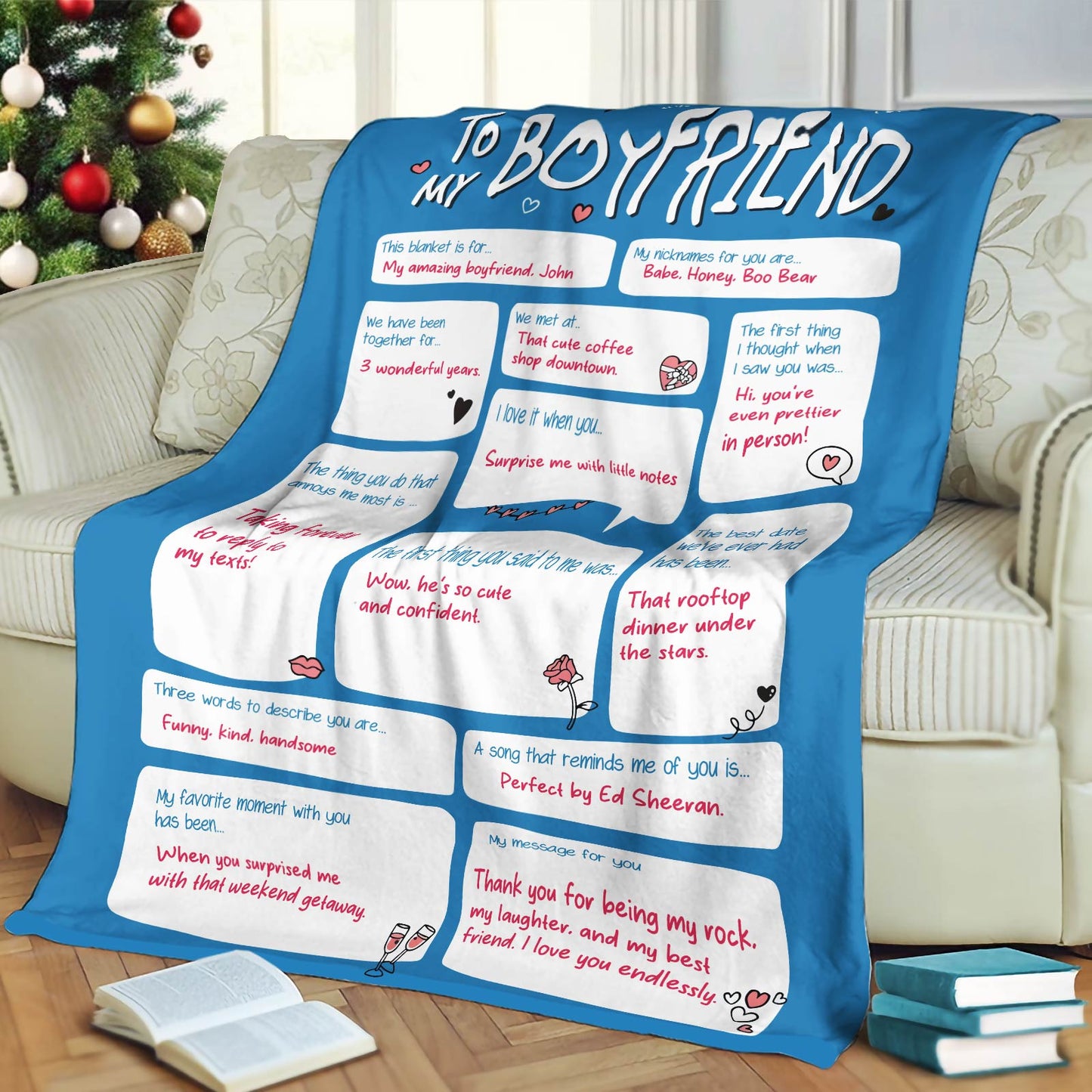 Couple - To My Boyfriend - Personalized Blanket