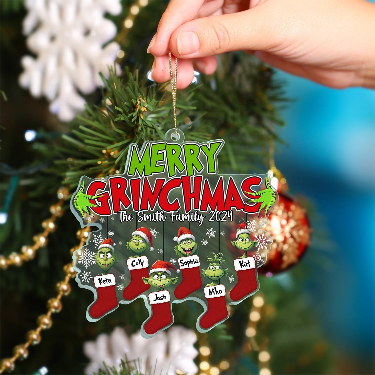Family - Merry Monster Family - Personalized Acrylic Ornament