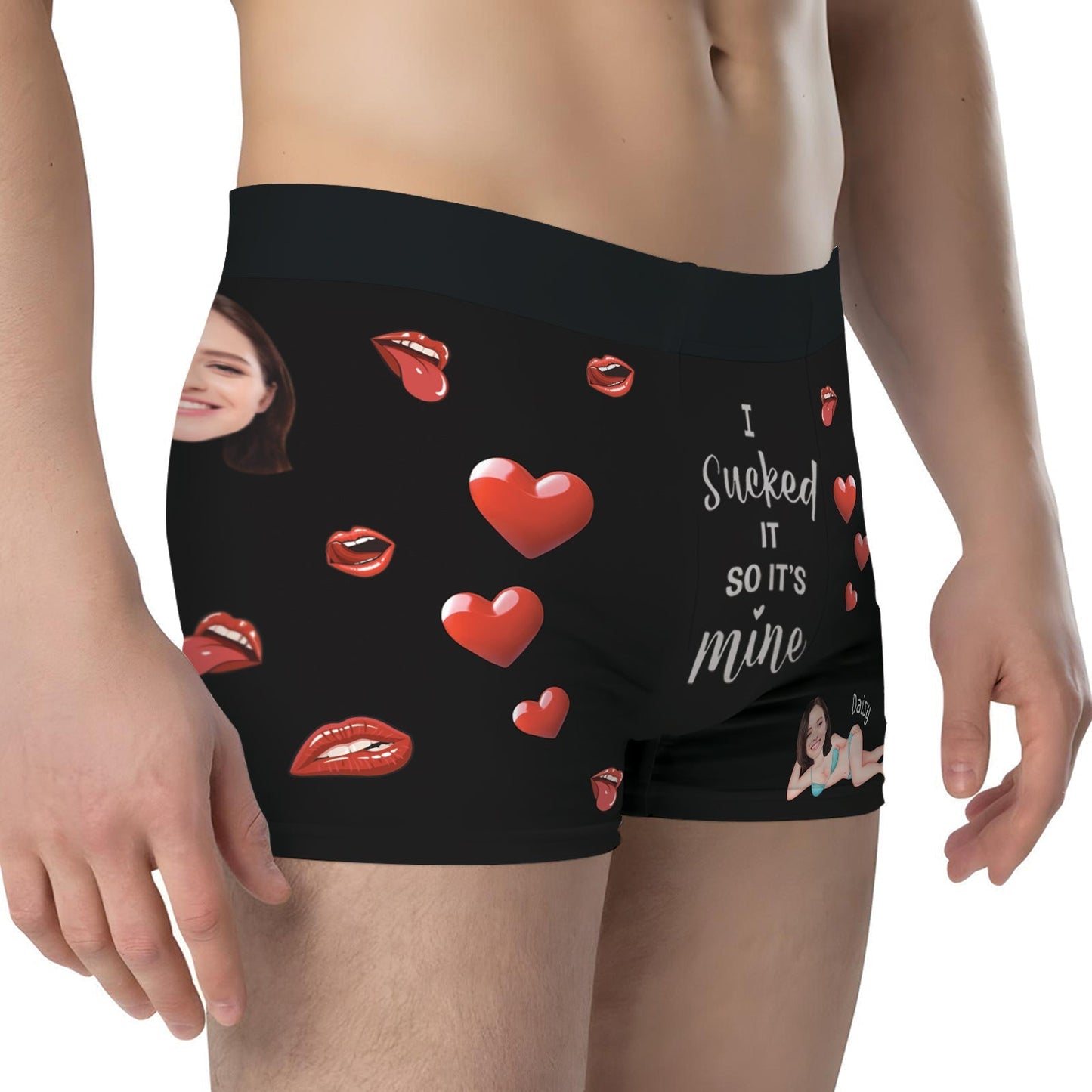 Couple - I Sucked It So It's Mine - Personalized Photo Boxer